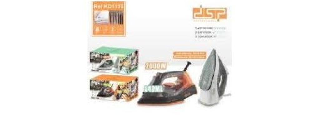 DSP 2000W Steam Iron, Model KD1135 - Ceramic Plate, Removable Water Tank