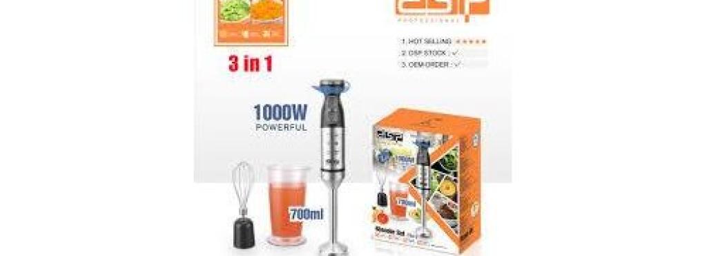DSP Hand Blender 1000W - KM1146 3IN1 - ABS Plastic and Stainless Steel Frame
