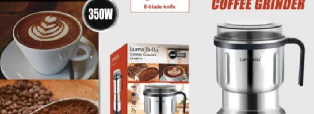 Luma Bella Coffee and Spice and Seed Grinder LB-54010 - Multi-purpose coffee and spice grinder, 800 ml capacity, silver and black color, 350 watts