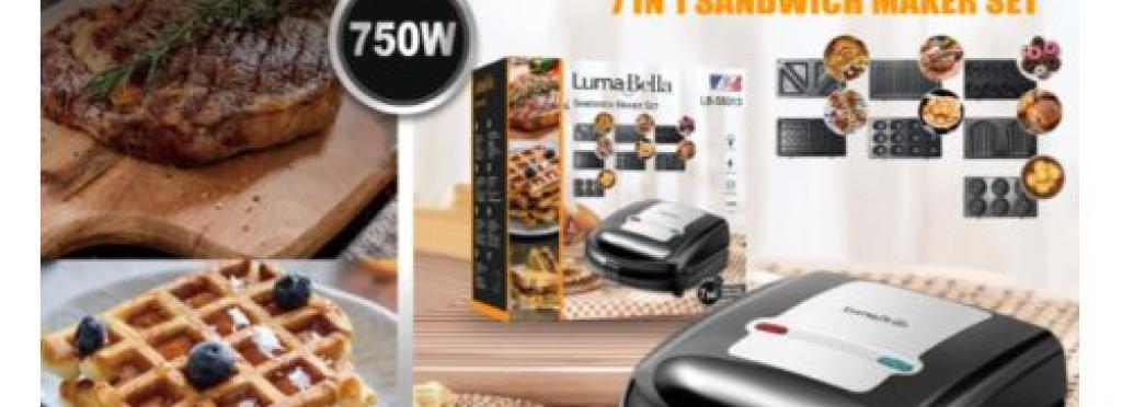 Luma Bella Sandwich Maker 7 in 1 - 750W LB-58013 Black