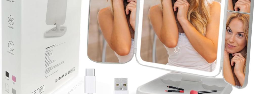 LED Lighted Makeup Mirrors - Touch and Foldable - XR-3300
