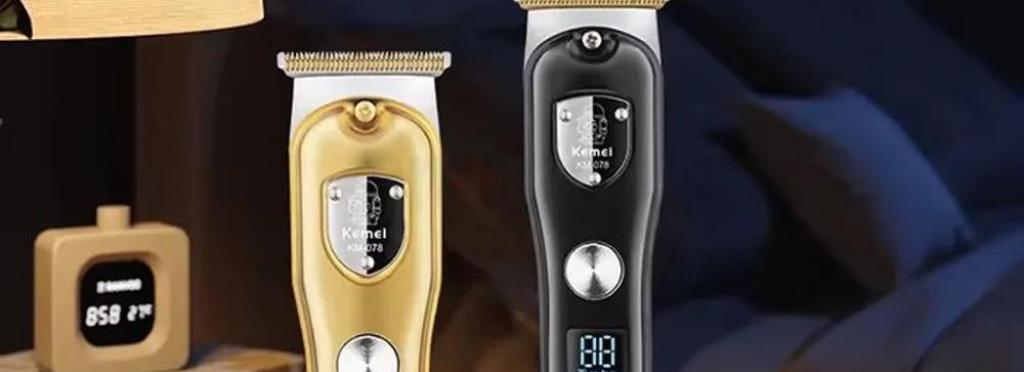KM-078 Electric hair clipper for men - Professional, rechargeable, 3 heads, for dry and wet use