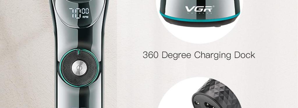 V-256 - Professional rechargeable electric hair clipper for men from VGR - Black - 6 cutting combs