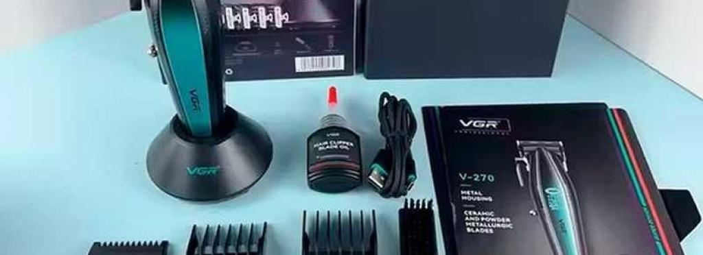 V-270 - Professional Electric Hair Clipper for Men by VGR - Black - Ceramic Metal Blades - 9000 RPM Speed - 2500MAH Lithium Ion Battery