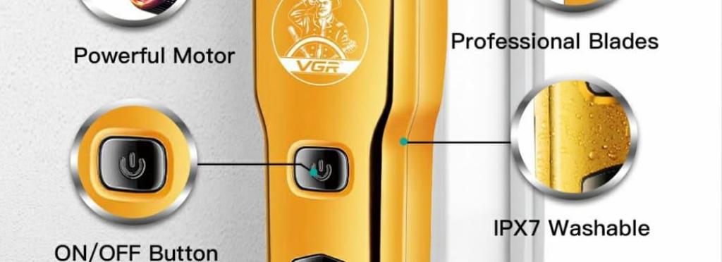 V-927 - Professional Electric Hair Clipper for Men Rechargeable - VGR - Gold