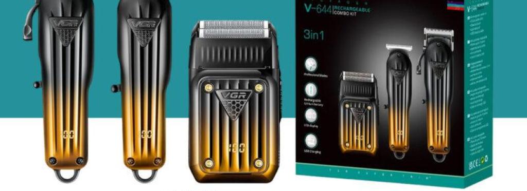 VGR V-644 Professional Electric Hair Clipper for Men - Rechargeable, Multi-Use, Stainless Steel Blades