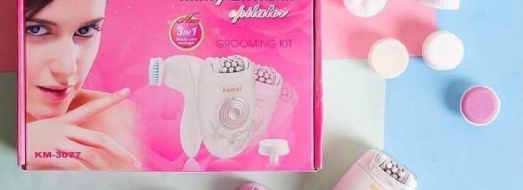 Kemei Km-3077 Electric Hair Clipper for Face and Body Rechargeable for Women - Multi-Use