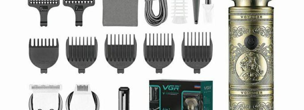 V-106 Professional Electric Hair Clipper for Men from VGR - Rechargeable, Multi-Function, 21 Pieces