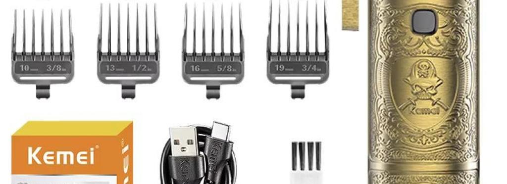 KM-2244 Professional Electric Hair Clipper for Men – Rechargeable – Multi-Head – Comfortable Design
