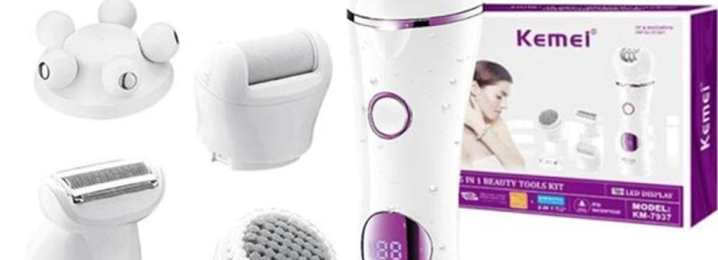 Kemei KM-7937 Hair Removal Machine – Multi-Function 5 in 1, Portable and Rechargeable