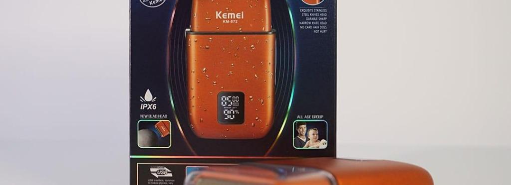 Kemei 872 Professional Electric Hair Clipper for Men - Digital LED Display, Water Resistant, Rechargeable