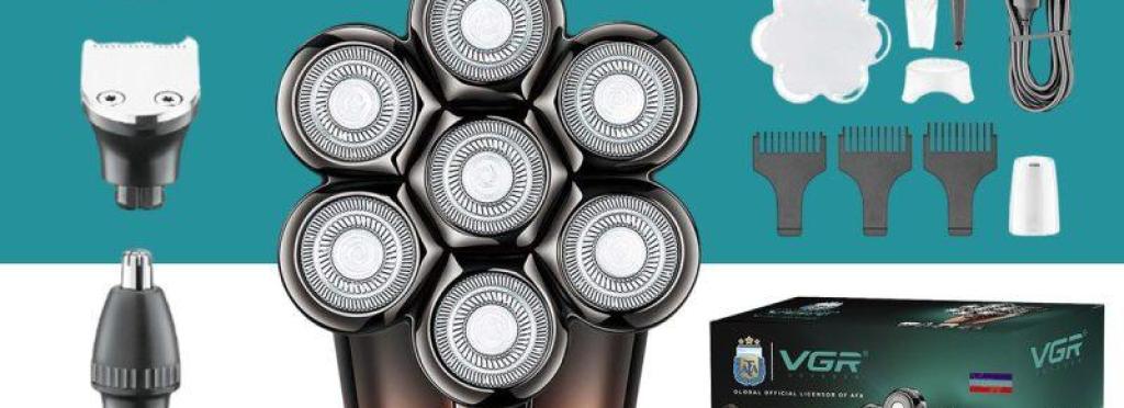 VGR V-327 Professional Electric Hair Clipper and Trimmer for Men - 5 Heads, Water Resistant, Rechargeable