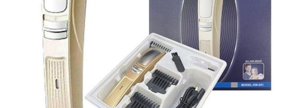 Kemei KM-051 Professional Electric Hair Clipper for Men - Rechargeable, Multiple Heads