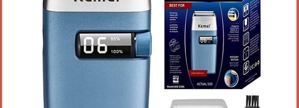 KM-3385 - Professional Electric Hair Clipper for Men, Rechargeable, Modern Design, Black