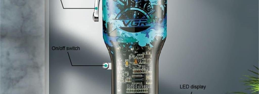 VGR V-685 - Professional Electric Hair Clipper for Men, Rechargeable, Multiple Lengths, Blue Color