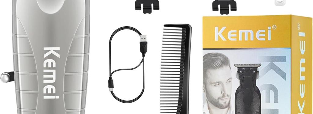 KM-2293 Professional Electric Hair Clipper for Men - Rechargeable, LED Display, Black