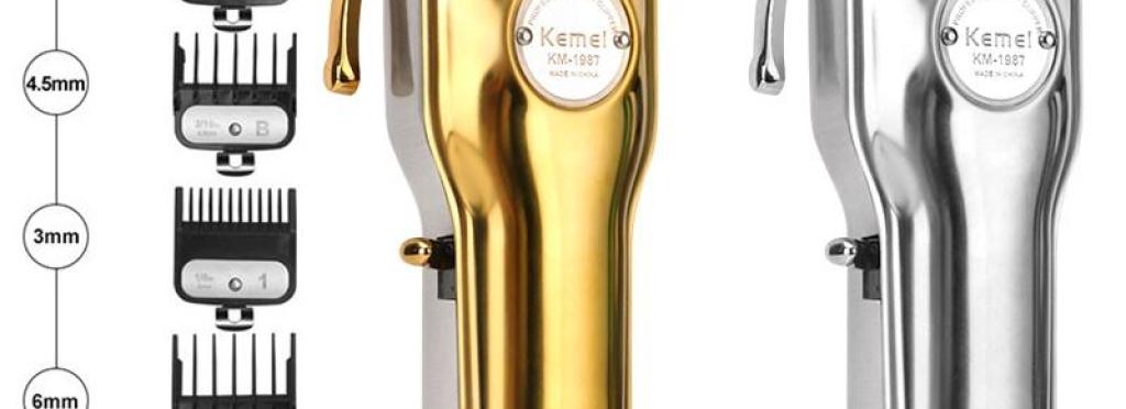 KM-1987 Professional Electric Hair Clipper - Wireless, Rechargeable, Multi-Length, for Men