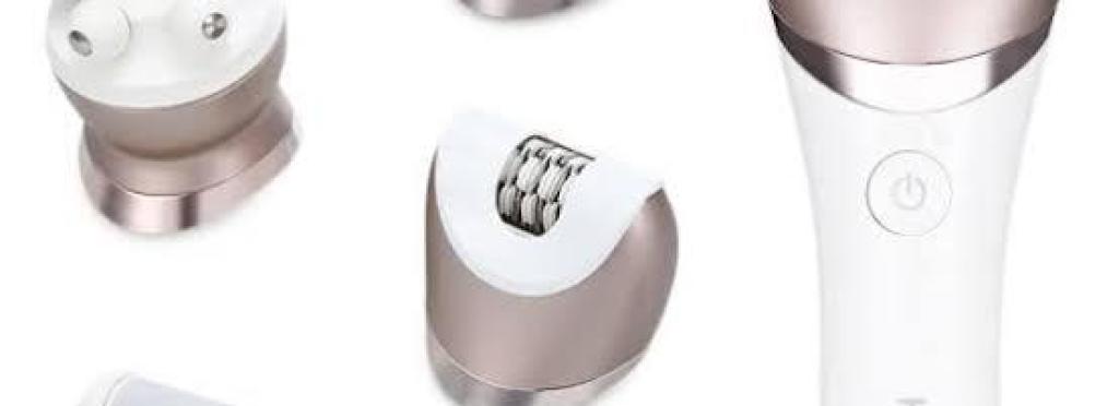 Kemei KM-8001 Hair Removal Machine - Water-Resistant 5 in 1 White/Gold Pink