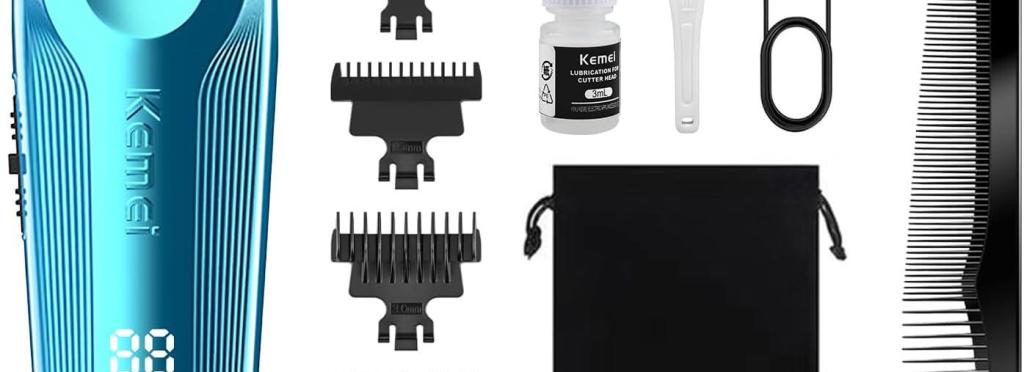 Kemei KM-264 - Professional Rechargeable Electric Hair Clipper for Men, Equipped with Precision Blades and 3 Combs with Different Lengths