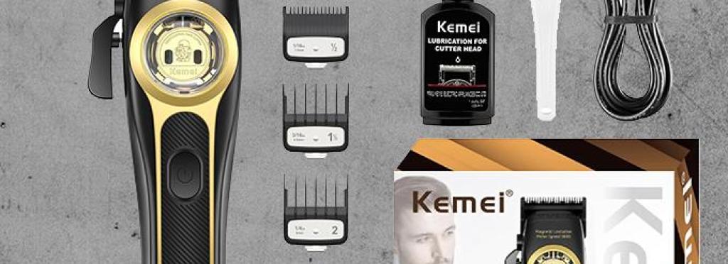 KM-2373 - Professional Rechargeable Electric Hair Clipper for Men - Multi-Head - Comfortable Design