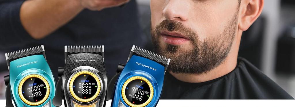 KM-2242 Professional Electric Hair Clipper for Men - Cordless, LED Display, 9000 RPM Speed
