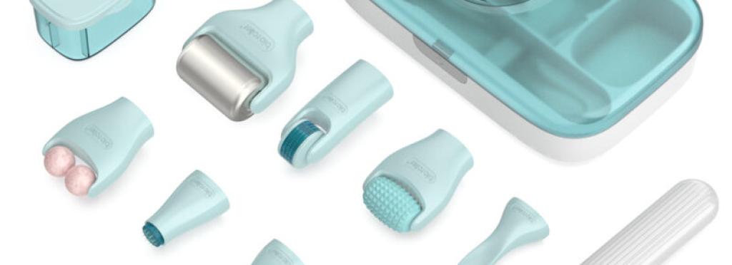 G10 1×10 Derma Roller (852-4) - Complete skin care set with 3 derma rollers and 4 massagers
