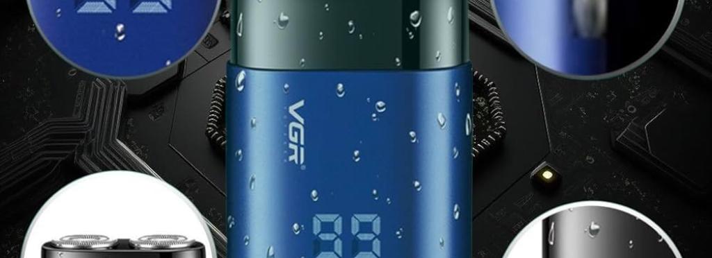 VGR Blue Waterproof Hair Clipper - V-347