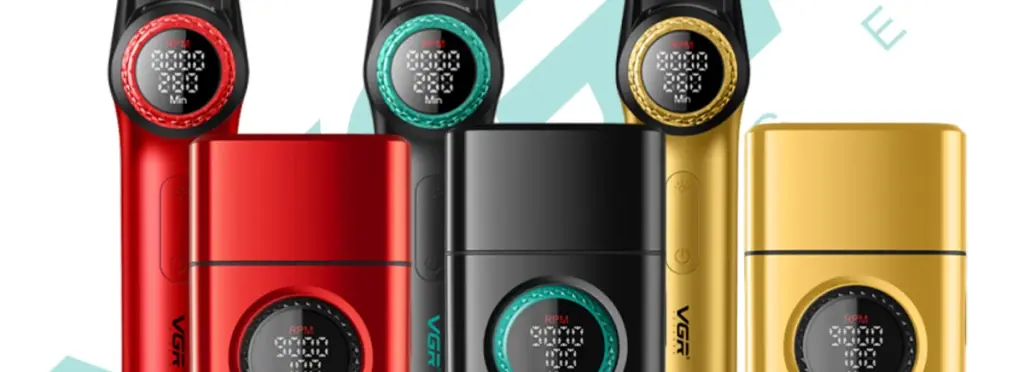 VGR Professional Shaving Set - V-977+377 Model with 9000 RPM Motor and LED Display