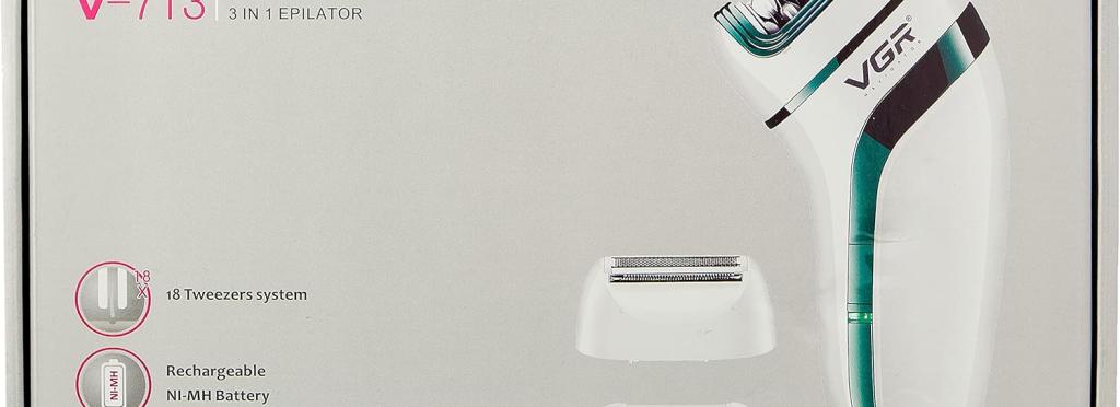 VGR V-713 hair removal machine - 3 multi-function heads and Ni-MH battery