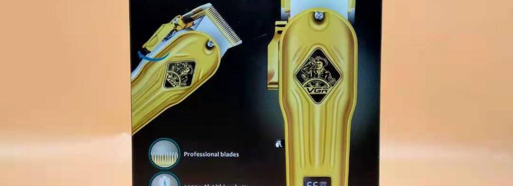 VGR V-267 Professional Gold Hair Clipper - Cordless Metal, Smart LED Display, 2000 mAh Battery, 150 Minutes Runtime