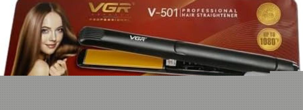 VGR V-501 Professional Hair Straightening Iron - Ceramic, Ultra-Fast Heating 1080°F, Digital Heat Control, Elegant Design with Leather Pouch