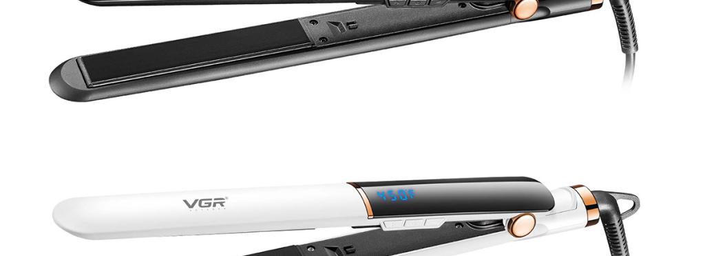VGR V-515 Professional Hair Straightener - Ceramic, 7 Heat Settings up to 450°F, LED Display, Safety Lock, 360° Rotating Cord, Burn-Resistant Design