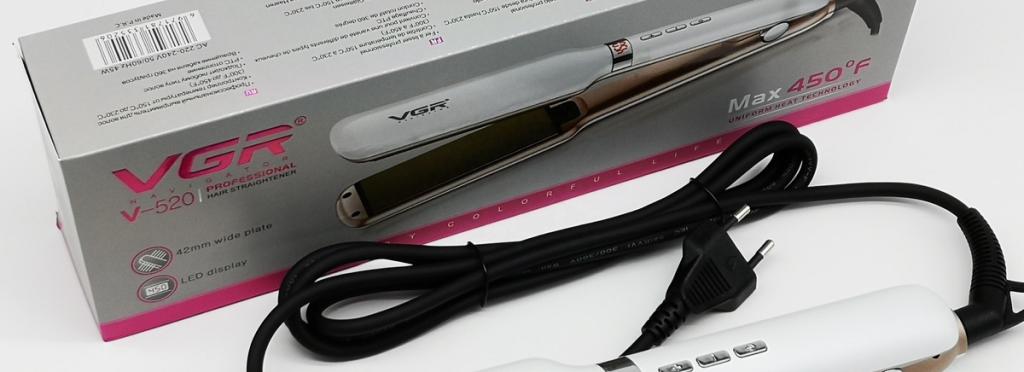 VGR V-520 Professional Hair Straightener - with 42 mm Tourmaline Ceramic Plates, Instant Heating 30 seconds, 45 watts, Comfortable Design for All Hair Types