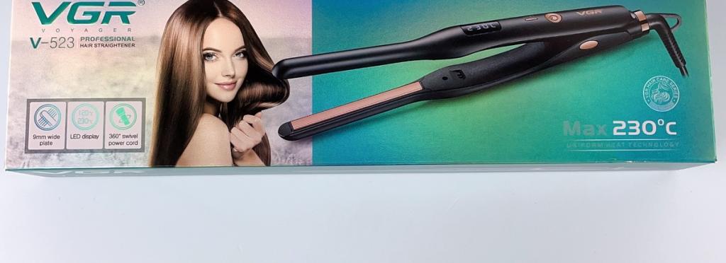 VGR V-523 Original Professional Hair Straightener - with Ceramic Plates, LCD Display for Precise Control, Universal Voltage 110-240V, Instant Heating with PTC Technology