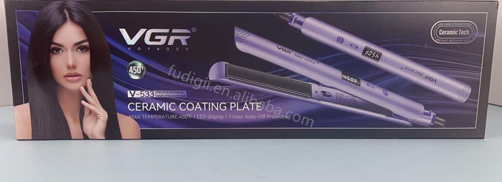 VGR V-533 Professional Hair Straightener and Styling - with High-Quality Ceramic Plates, for Multiple Hairstyles, Natural Shine, and Vitality for Your Hair