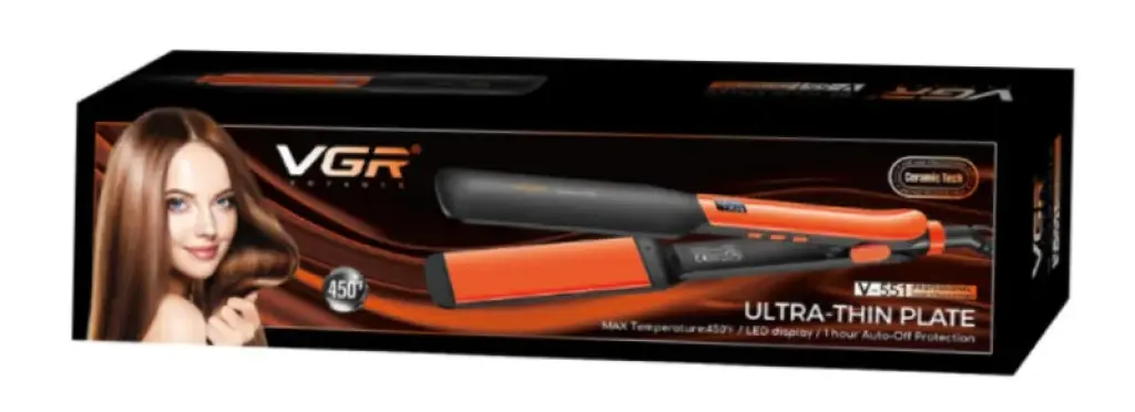 VGR V-551 Professional Hair Straightener and Styling - with 450°F Heat, High-Quality Plates, Perfect for Increasing Hair Density, Smooth Styling and Healthy Shine