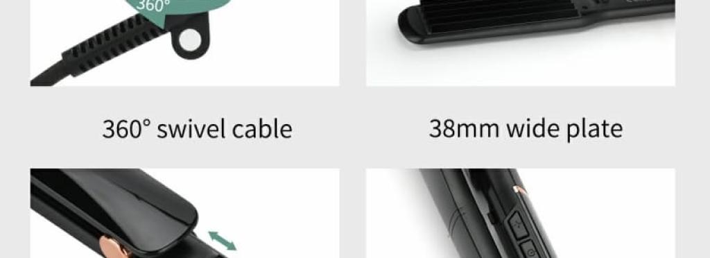 VGR V-519C Professional Hair Curler - 38 mm Ceramic, 7 Heat Settings, Elegant Design