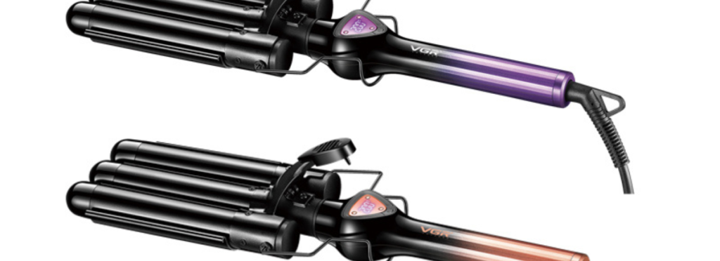 Professional three-barrel hair curling iron VGR V-590