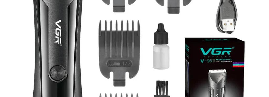 VGR V-951 Water-Resistant Body Hair Shaver for Men, Black