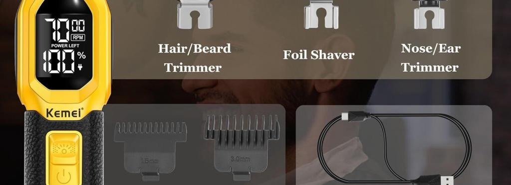 Kemei 1878 Multi-Purpose Shaver Set 3-in-1