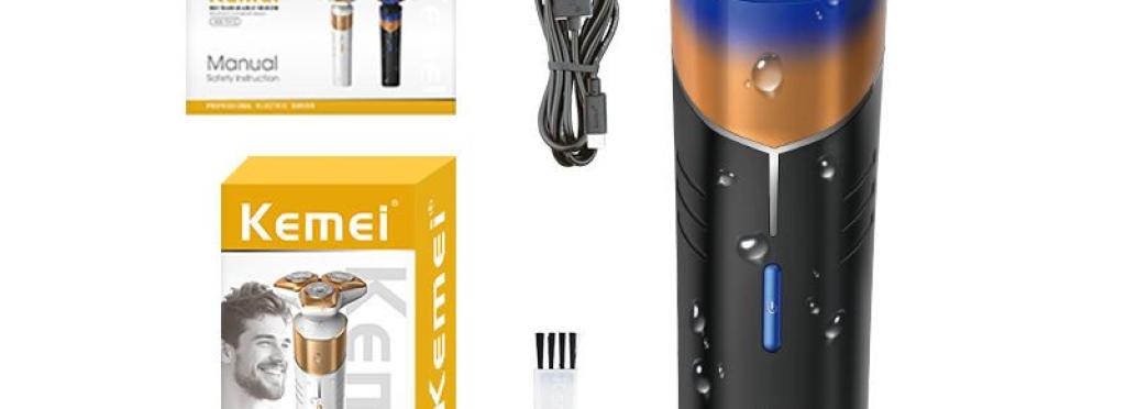 Kemei KM-T413 rotary hair clipper with IPX7 water resistance