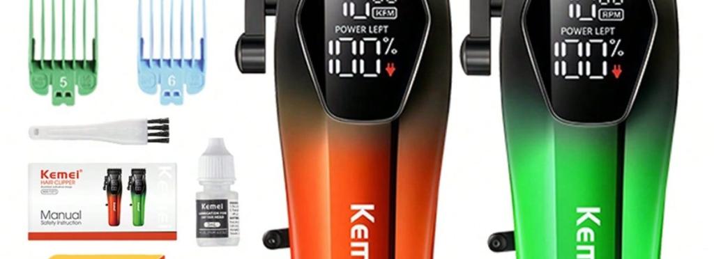Kemei KM-1371 hair and beard hair clipper with LCD screen