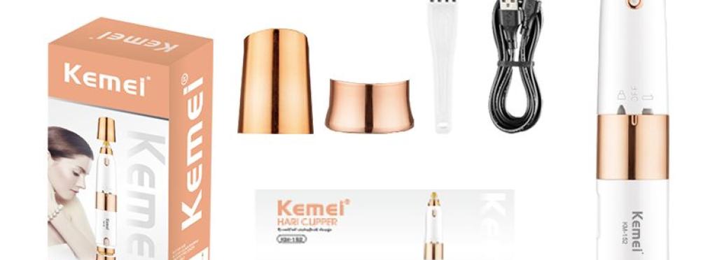 Kemei wireless 2-in-1 facial and eyebrow hair removal device KM-152 for women