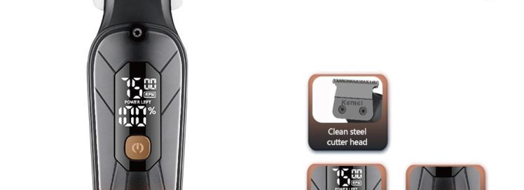 Kemei KM-1741 electric hair clipper 1200mAh battery stainless steel