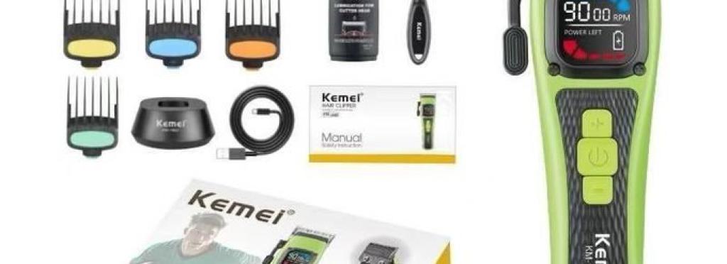 Kemei electric wireless hair clipper LCD screen KM-1862