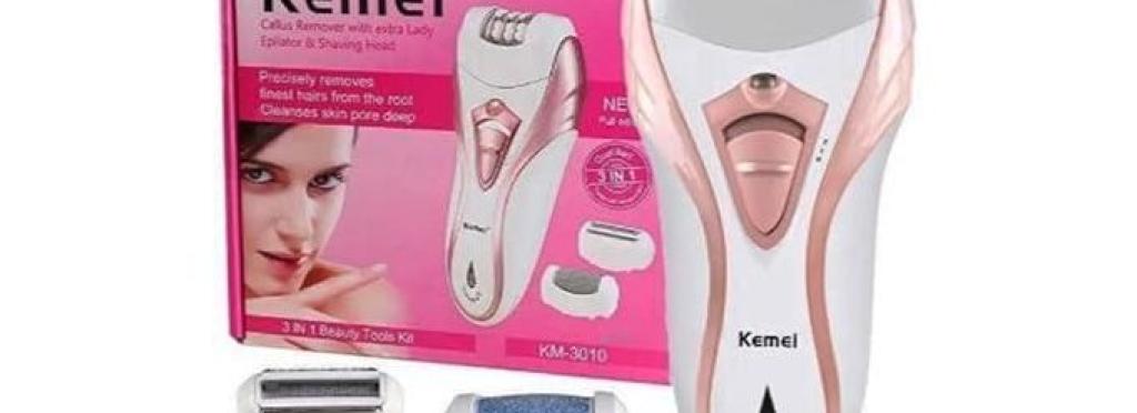 Kemei 3-in-1 multifunctional hair removal machine wireless with LED lighting KM-3010