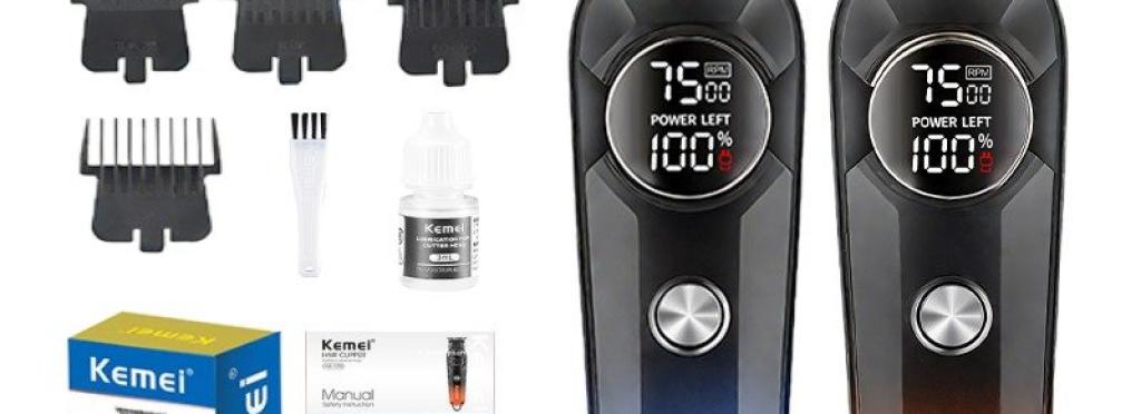 Kemei wireless hair clipper LCD USB charging 1359