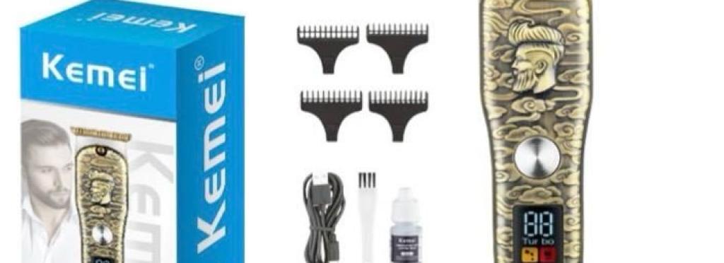 Kemei KM-077 cordless hair cutting machine for head and beard cutting