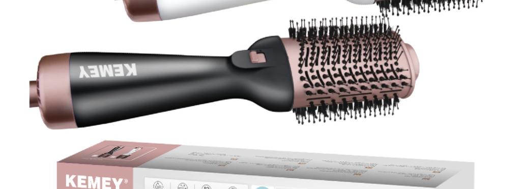 Kemei KM-565 hot air brush for drying and styling hair in one step