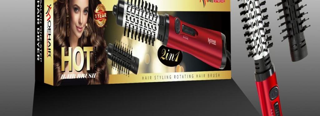 MoeHair MO-7053 2-in-1 rotating brush for hair drying and styling for drying, styling hair while straightening or adding volume to it